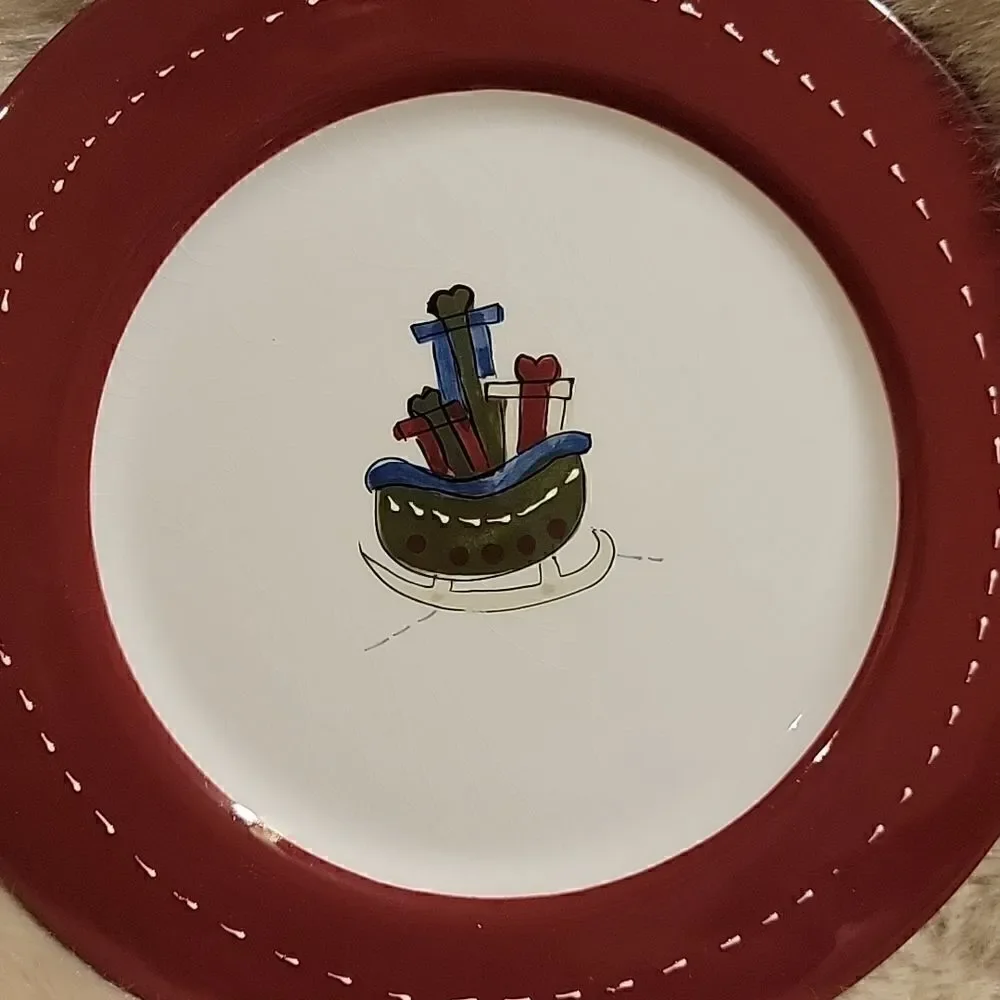 SET OF 4 WINTER APPETIZER PLATES